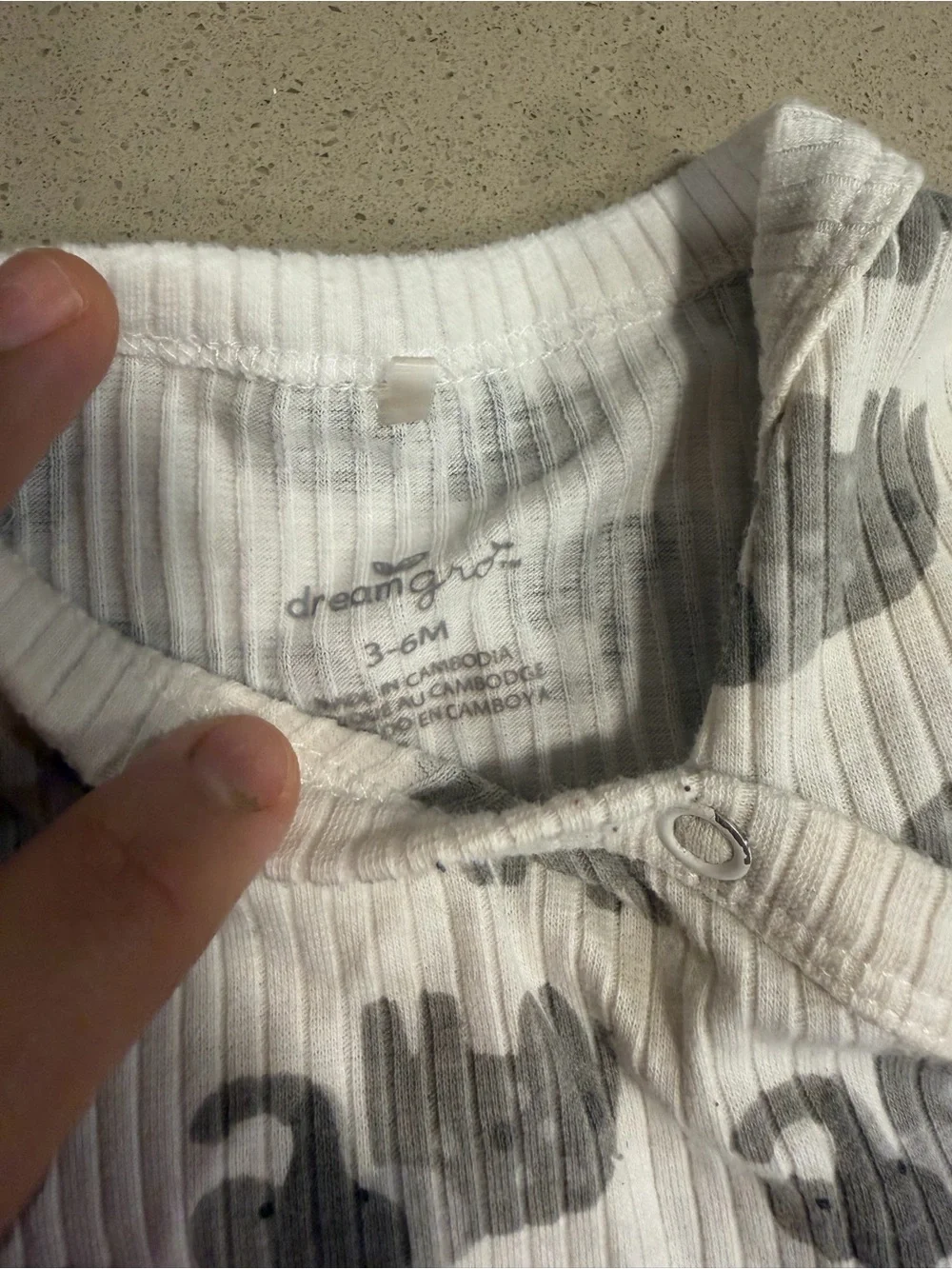 Unbranded Kids Gray Elephant Ribbed Two-Piece Pajama Set